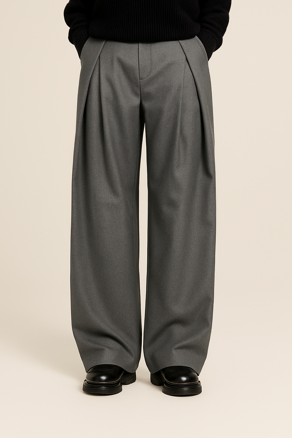 Men's Pleated Pants for Work | Pants for Office Work - Gray