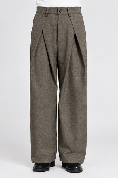 Men's Pleated Pants for Work | Pants for Office Work - Taupe