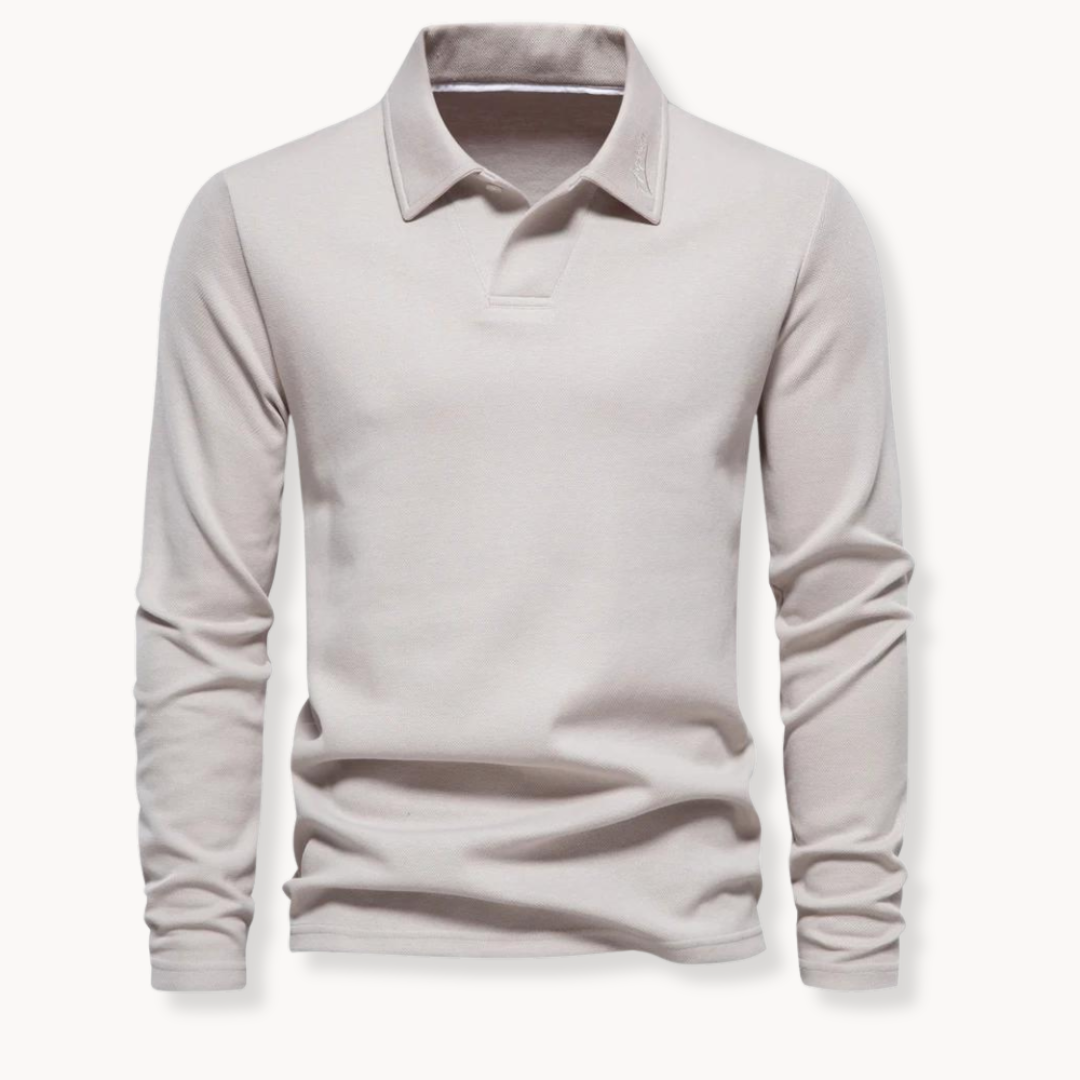 Men's Polo Shirts | Long Sleeve Casual Shirts - Beige