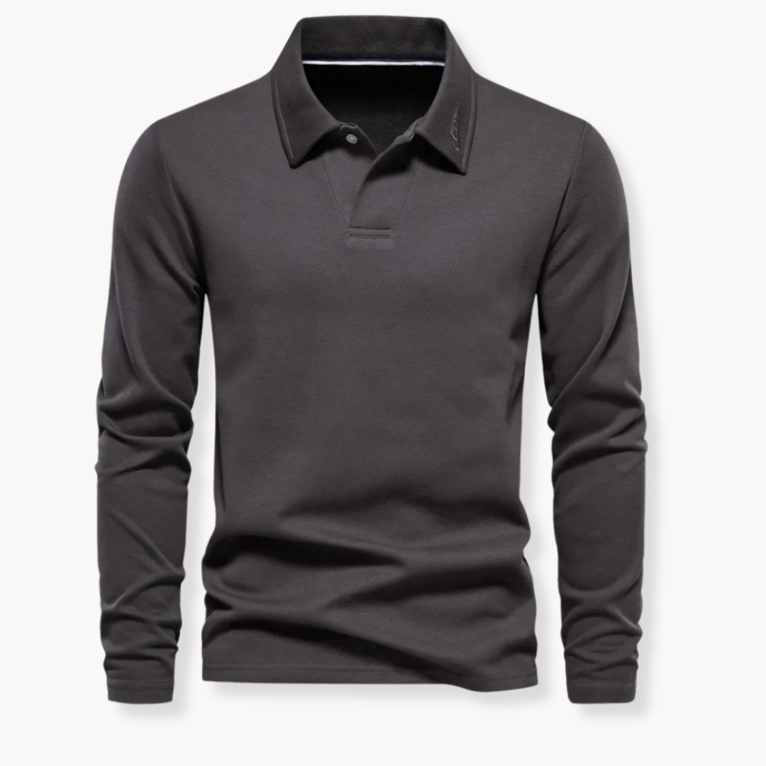 Men's Polo Shirts | Long Sleeve Casual Shirts - Grey