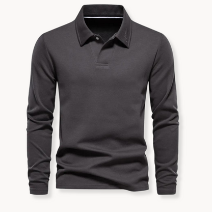 Men's Polo Shirts | Long Sleeve Casual Shirts - Grey