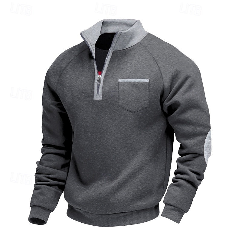 Men's Quarter-Zip Pullover | Pullover Sweaters - Dark Gray