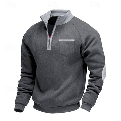 Men's Quarter-Zip Pullover | Pullover Sweaters - Dark Gray