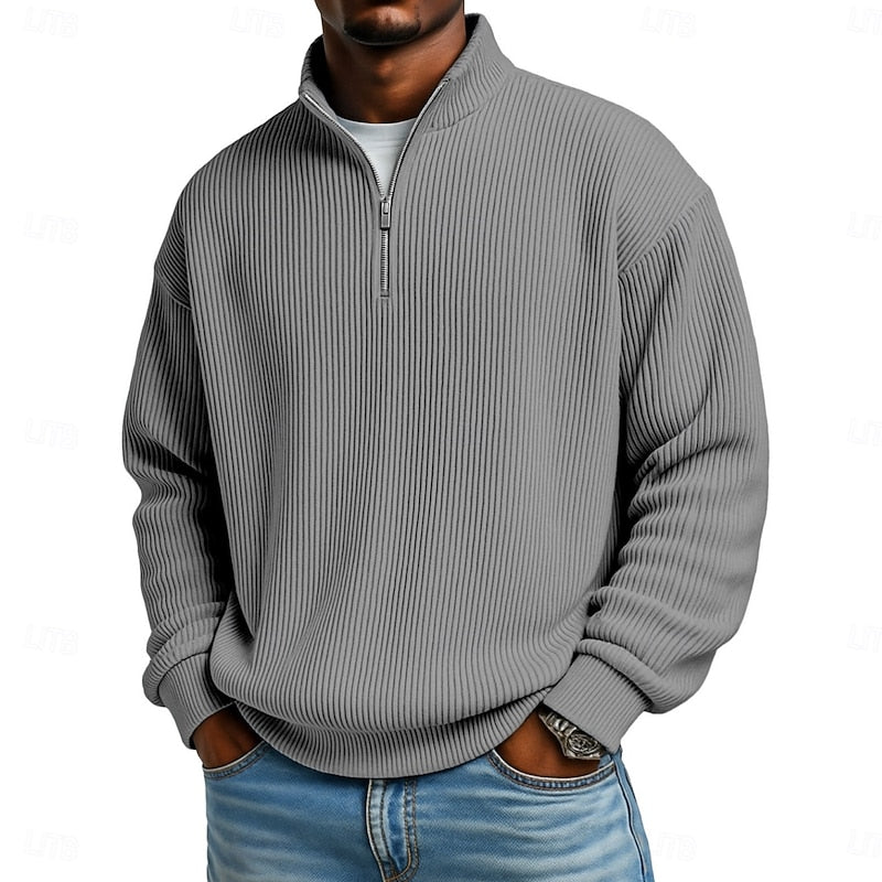 Men's Quarter-Zip Pullover | Pullover Sweaters - Gray