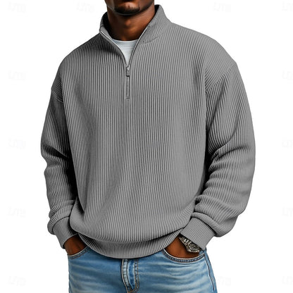 Men's Quarter-Zip Pullover | Pullover Sweaters - Gray