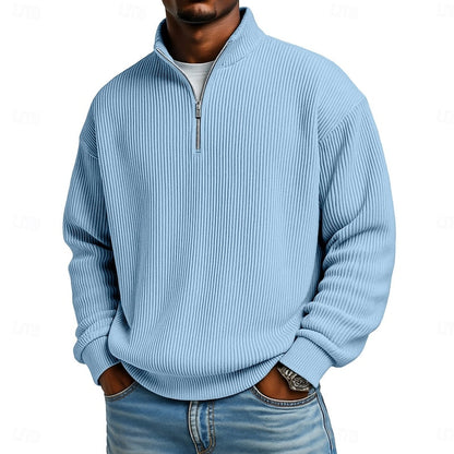 Men's Quarter-Zip Pullover | Pullover Sweaters - Light Blue