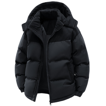Men's Quilted Hooded Vest | Zip-Up Bodywarmer - Black