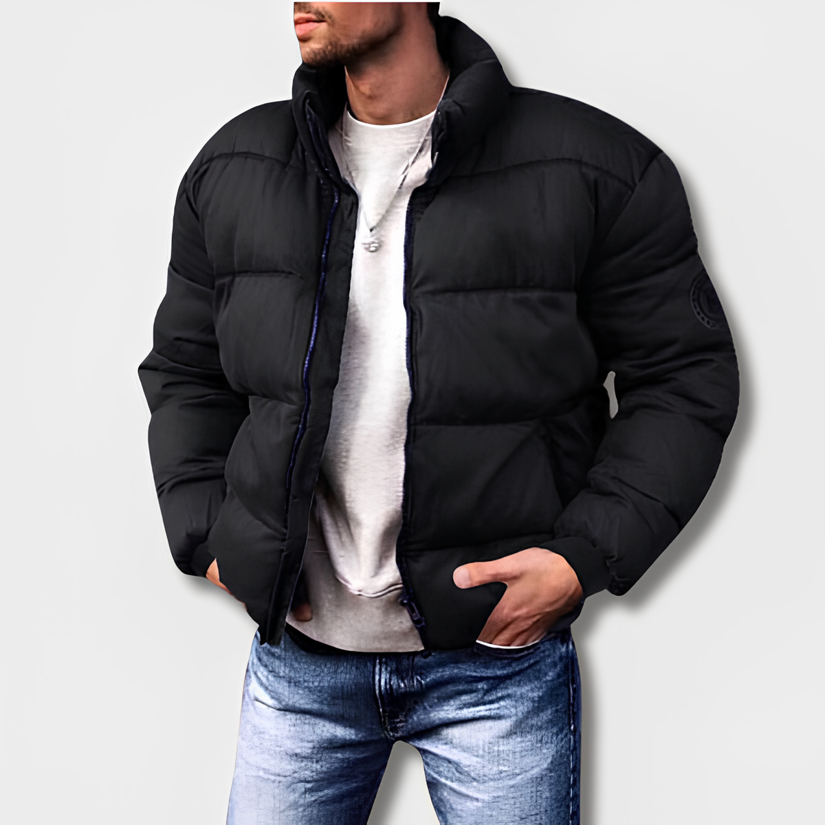 Men's Quilted Puffer Jacket | Coats & Jackets - Black