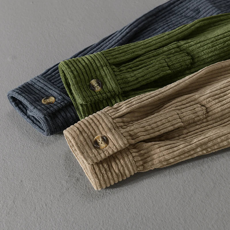 Men's Shirt Corduroy Long Sleeve | Casual Shirts