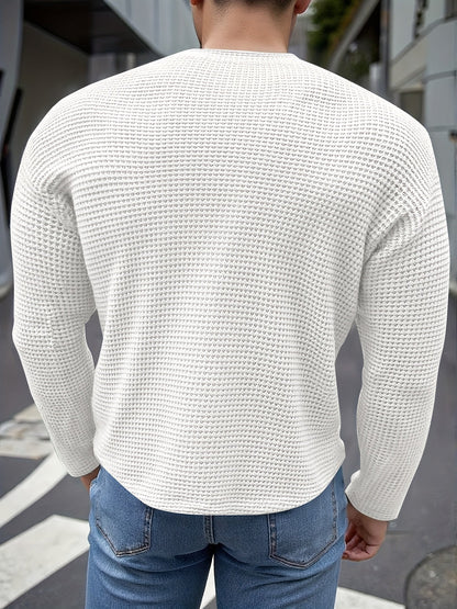 Men's Slim Fit Long Sleeve Shirt | Structured Knit Top