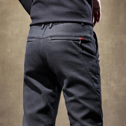 Men's Slim Fit Pants | Fleece Lined Casual Trousers