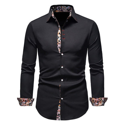 Men's Slim Fit Shirts with Classic Collar | Casual Shirts - Black