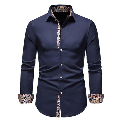 Men's Slim Fit Shirts with Classic Collar | Casual Shirts - Blue
