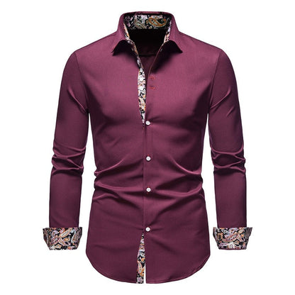Men's Slim Fit Shirts with Classic Collar | Casual Shirts - Red