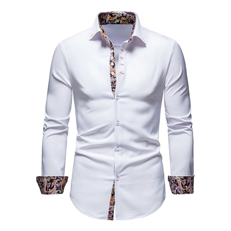Men's Slim Fit Shirts with Classic Collar | Casual Shirts - White