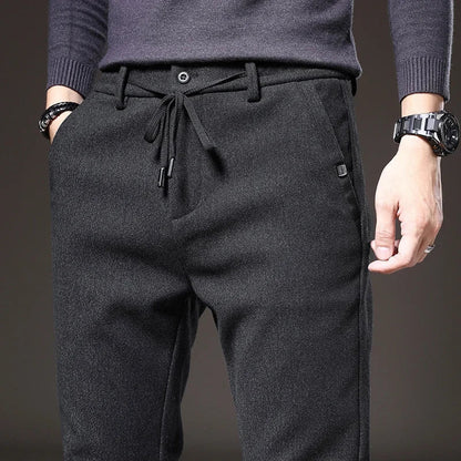 Men's Slim Fit Stretch Pants | Casual and Business Trousers - Black