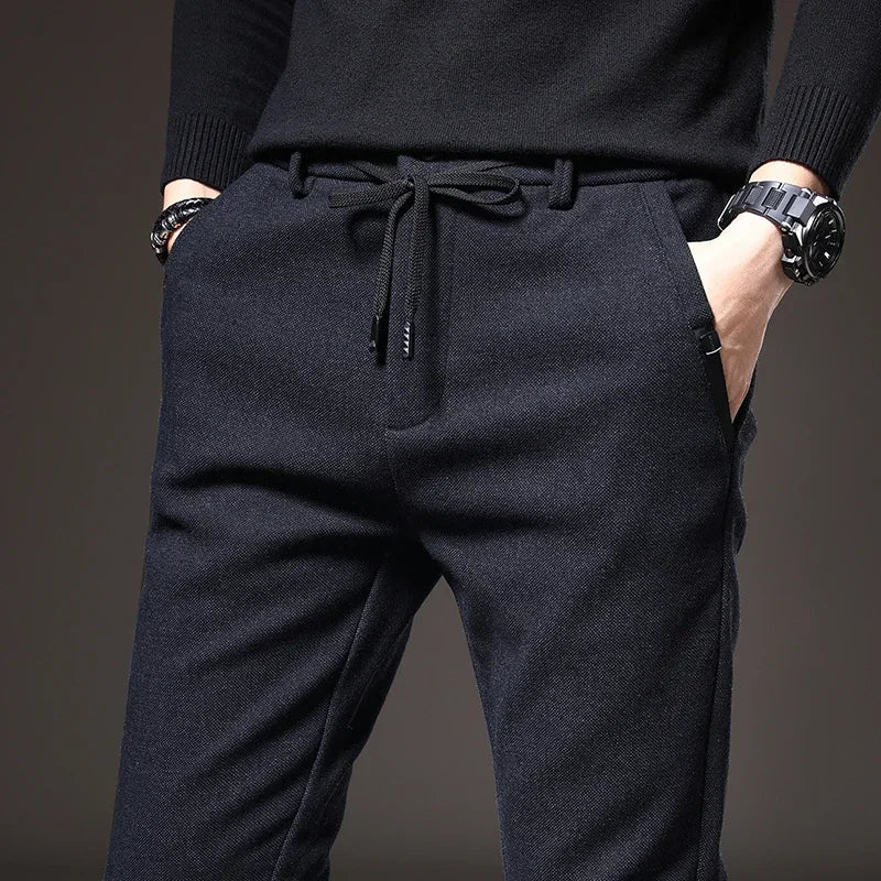 Men's Slim Fit Stretch Pants | Casual and Business Trousers - Blue
