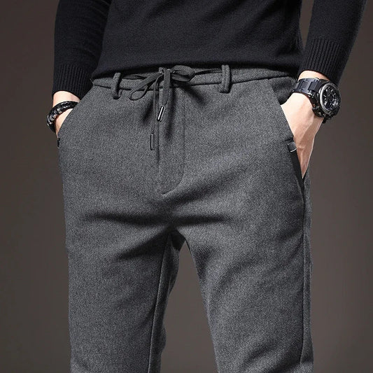 Men's Slim Fit Stretch Pants | Casual and Business Trousers - Gray