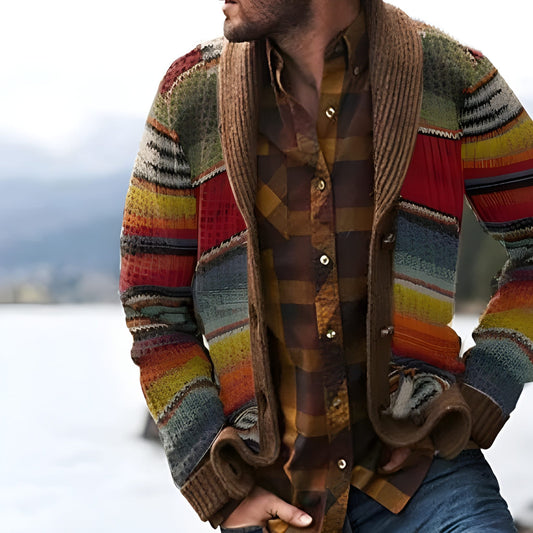 Men's Striped Cardigan Sweater | Cardigan Sweater