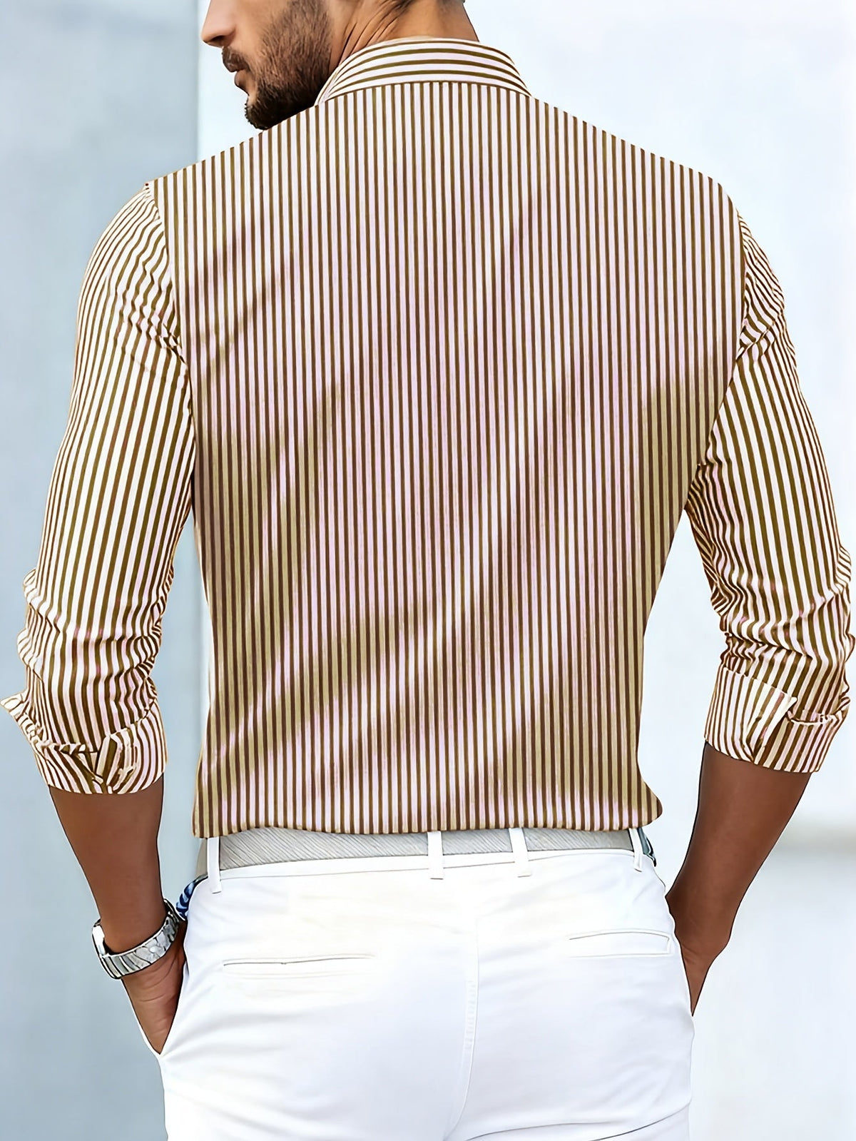 Men's Striped Long Sleeve Shirt | Casual Shirts