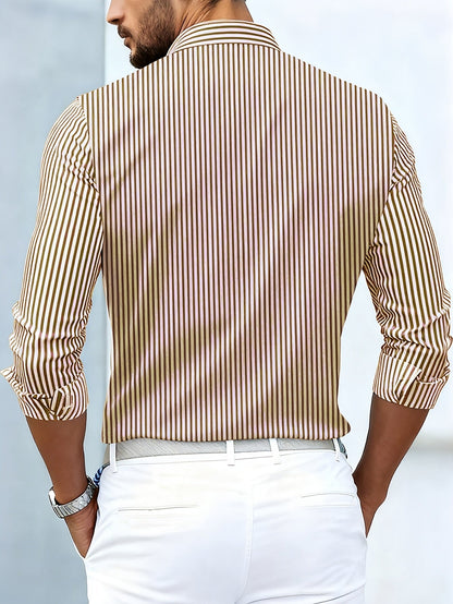 Men's Striped Long Sleeve Shirt | Casual Shirts