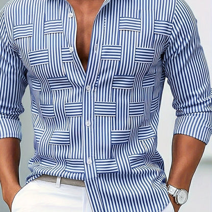 Men's Striped Long Sleeve Shirt | Casual Shirts