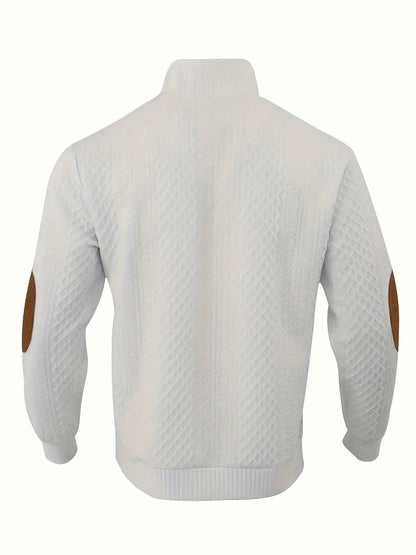 Men's Sweater with Stand Collar | Button Henley Knit