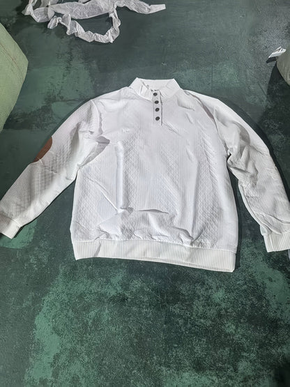 Men's Sweater with Stand Collar | Button Henley Knit