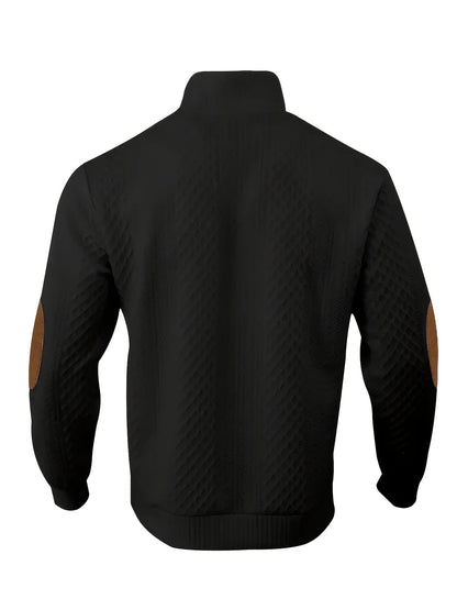 Men's Sweater with Stand Collar | Button Henley Knit