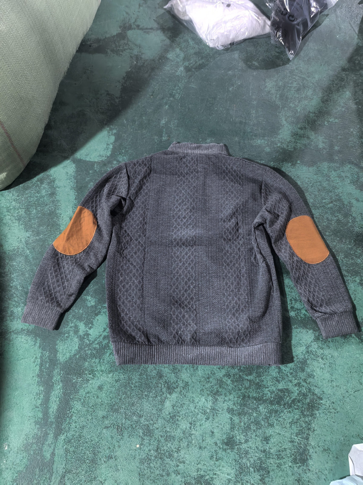 Men's Sweater with Stand Collar | Button Henley Knit