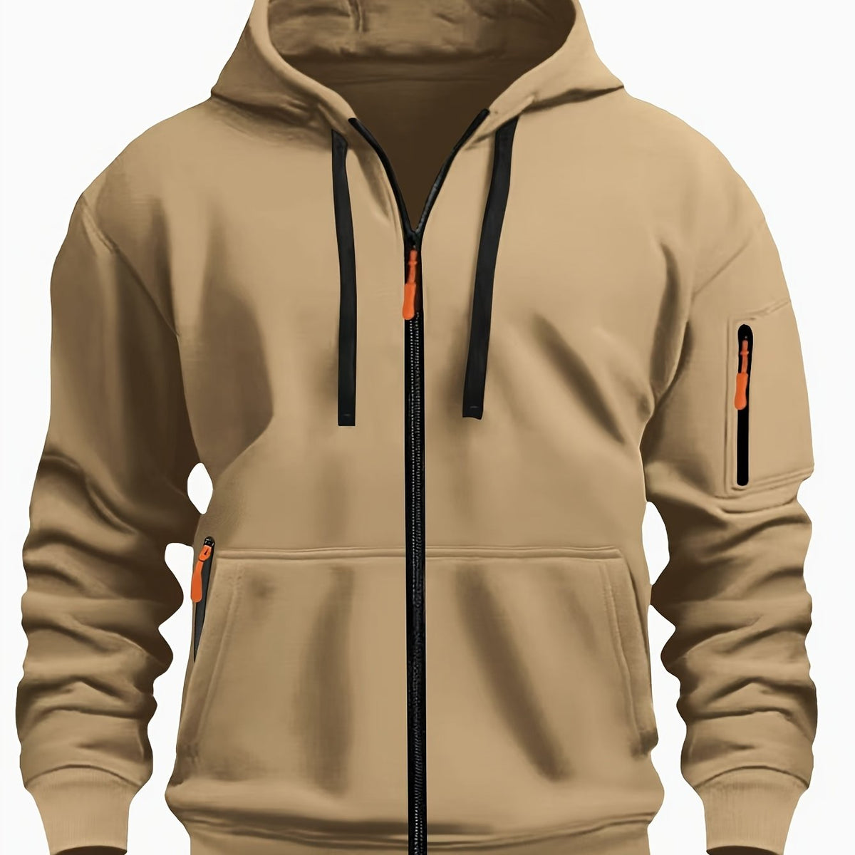 Men's Sweatshirt With Pockets | Casual Hoodie - Khaki