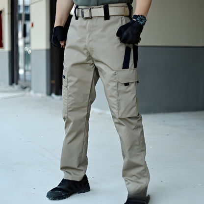 Men's Tactical Cargo Pants | Multi-Pocket Work Trousers - Khaki