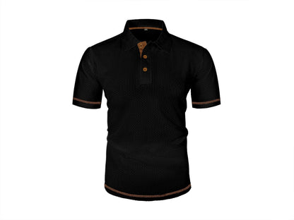 Men's Textured Polo Shirt | Short-Sleeve Collared Top