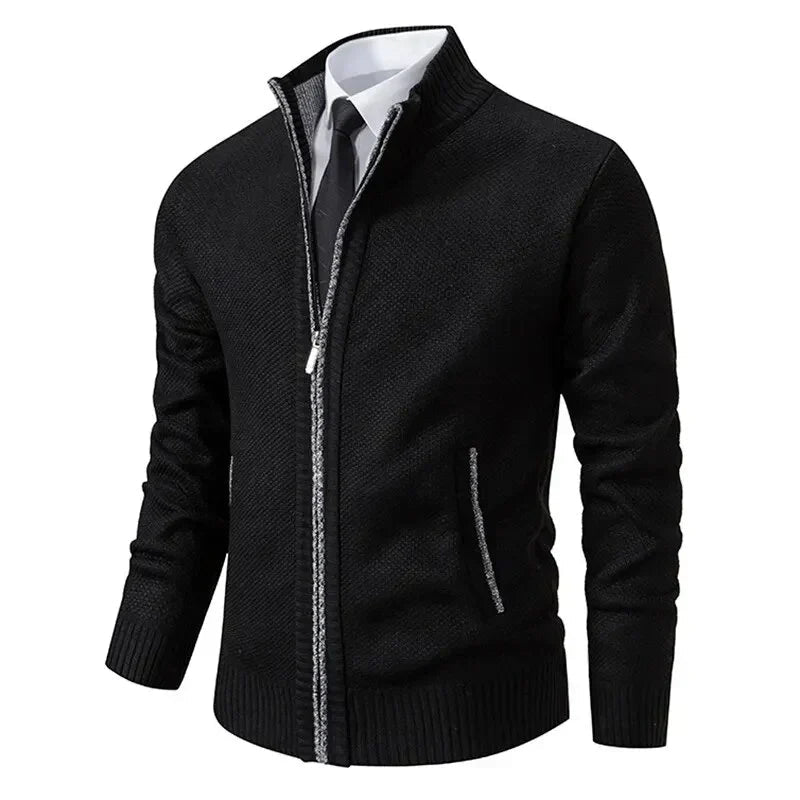 Men's Vest | Half-Zip Front with Side Pockets - Black