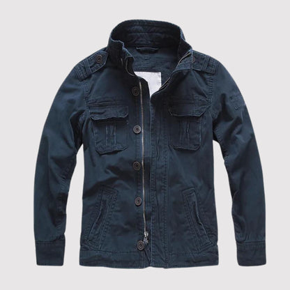 Men's Vintage Tactical Jacket | Military-Inspired Overshirt - Blue