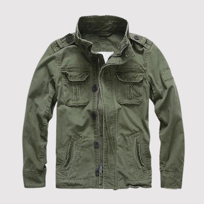 Men's Vintage Tactical Jacket | Military-Inspired Overshirt - Green