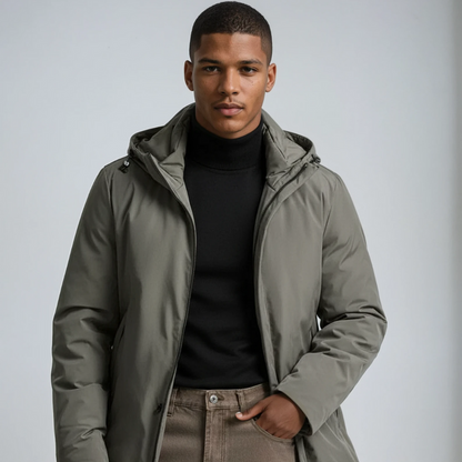 Men's Waterproof Hooded Coat | Zip-Up Regular Fit Jacket