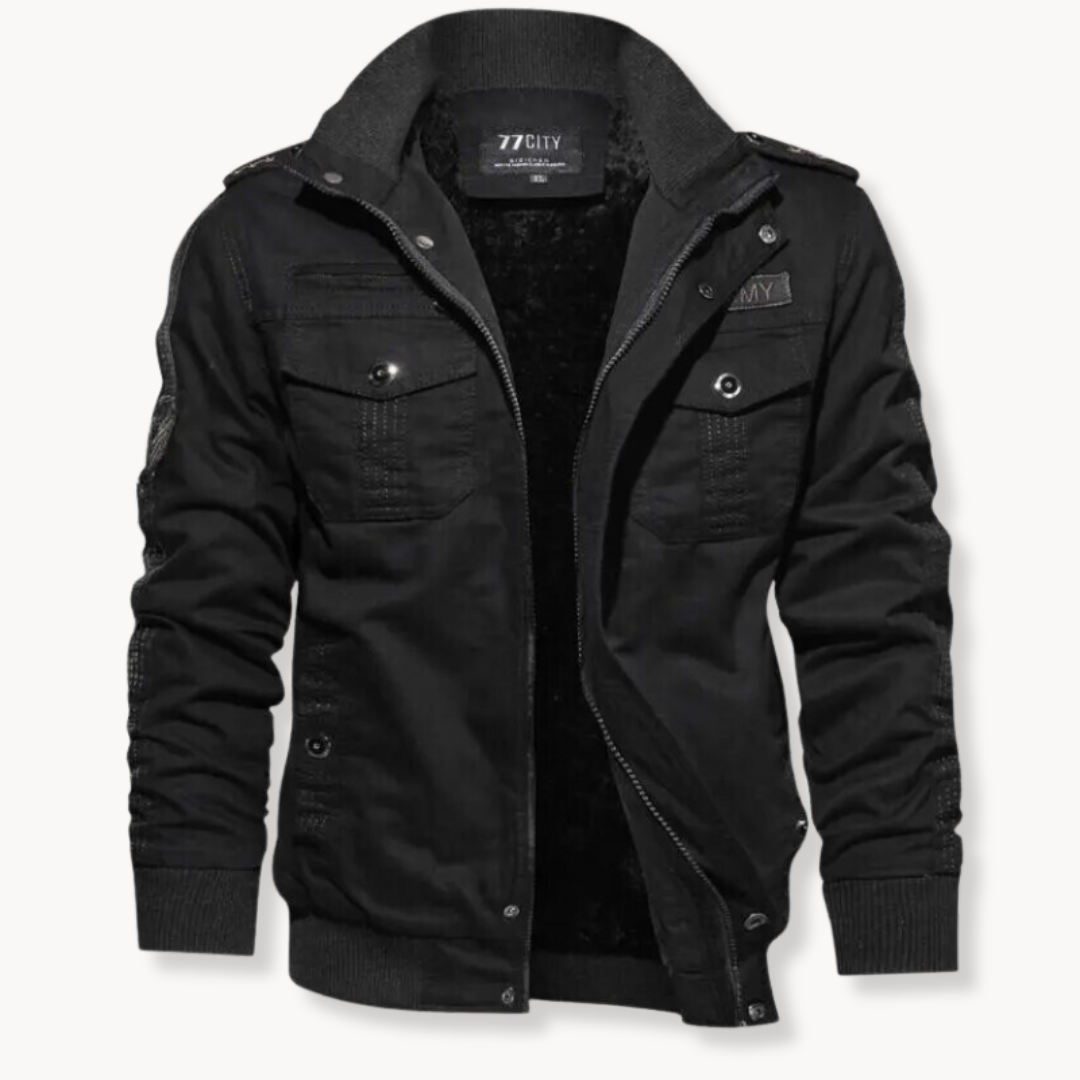 Men's Windproof Work Jacket | Multiple Pockets Outdoor Coat - Black