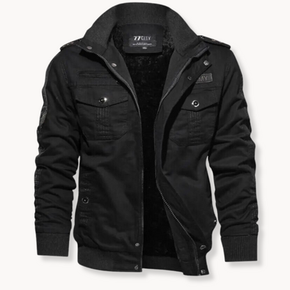 Men's Windproof Work Jacket | Multiple Pockets Outdoor Coat - Black