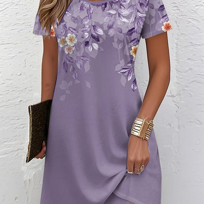 Women's A Line Dress with Sleeves | Casual Dress - Light Purple