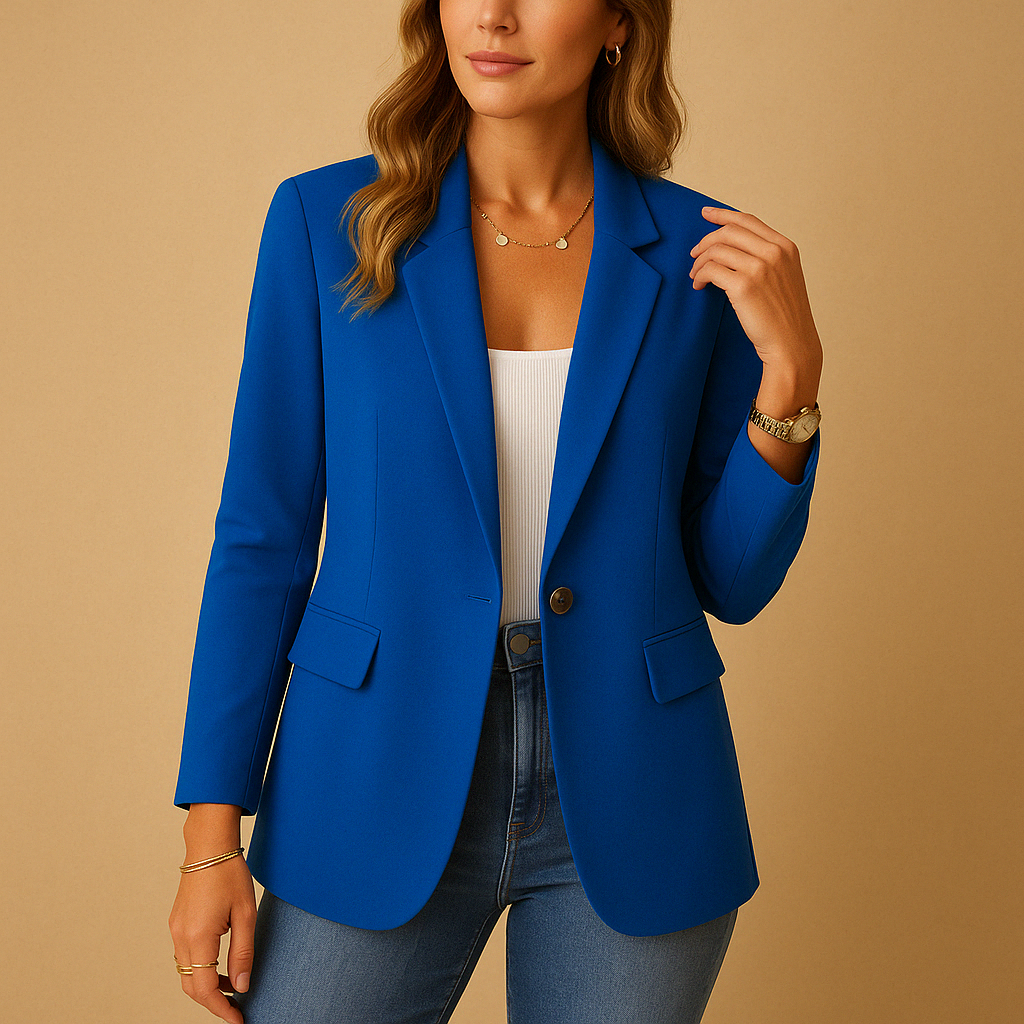 Women's Blazer | Fitted Tailored Single-Button - Blue