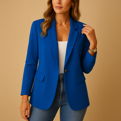 Women's Blazer | Fitted Tailored Single-Button - Blue