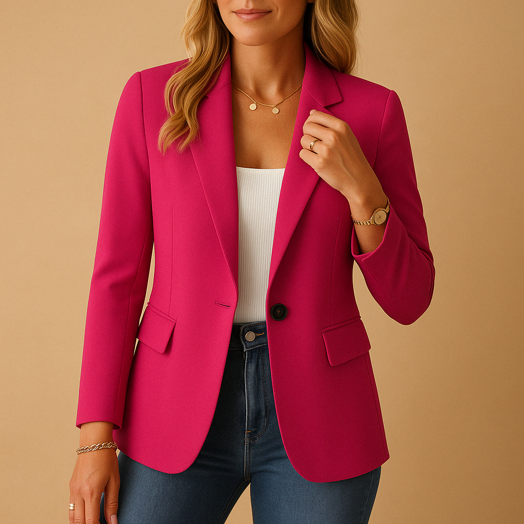 Women's Blazer | Fitted Tailored Single-Button - Pink