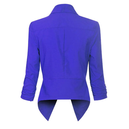 Women's Blazer | Open-Front Draped Long Blazer for Work