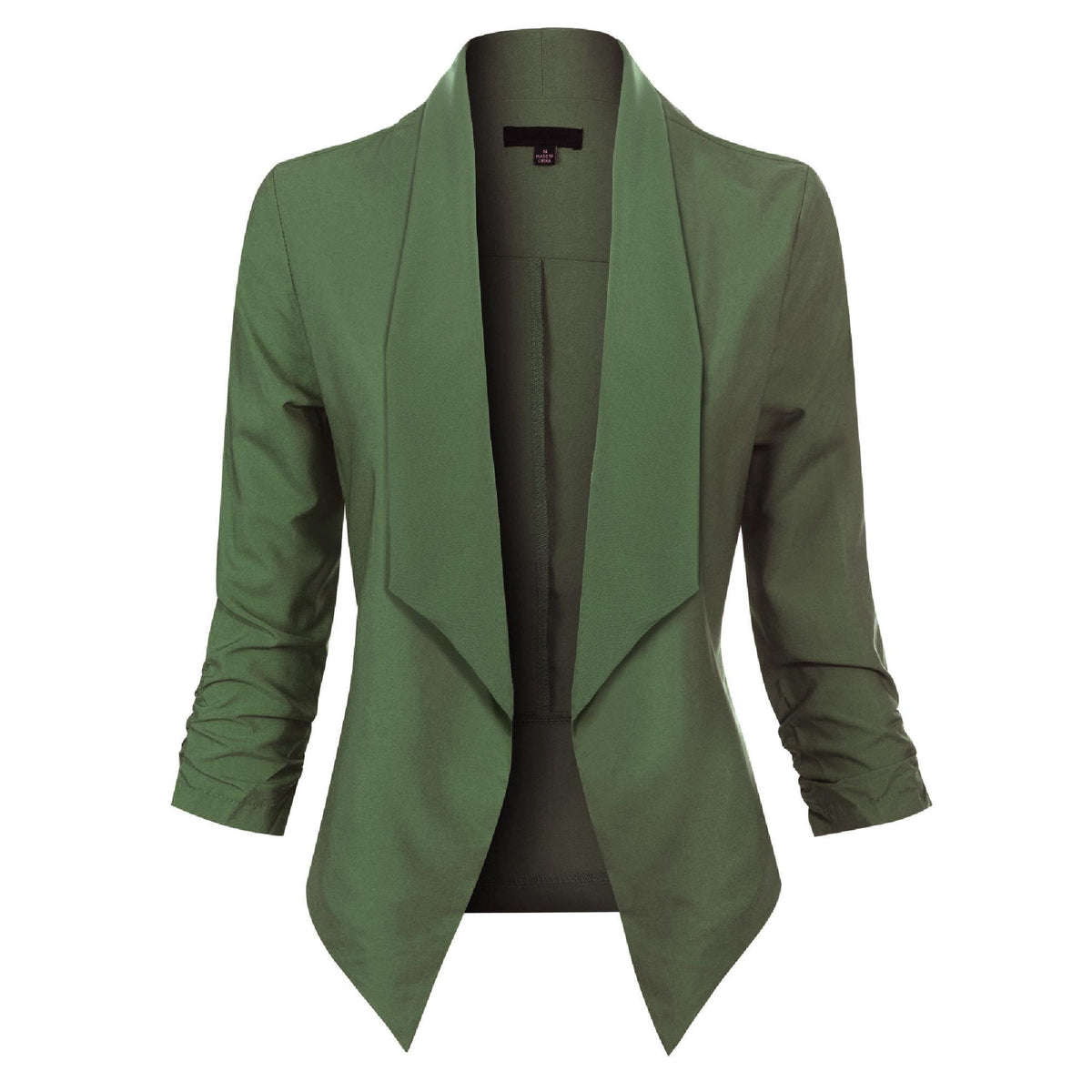 Women's Blazer | Open-Front Draped Long Blazer for Work