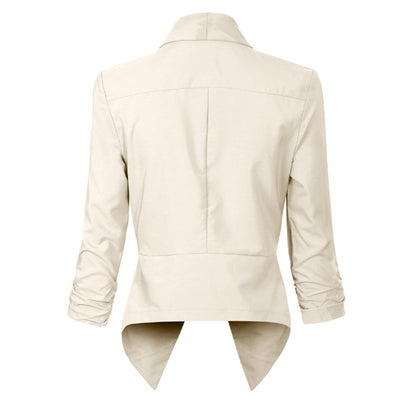 Women's Blazer | Open-Front Draped Long Blazer for Work