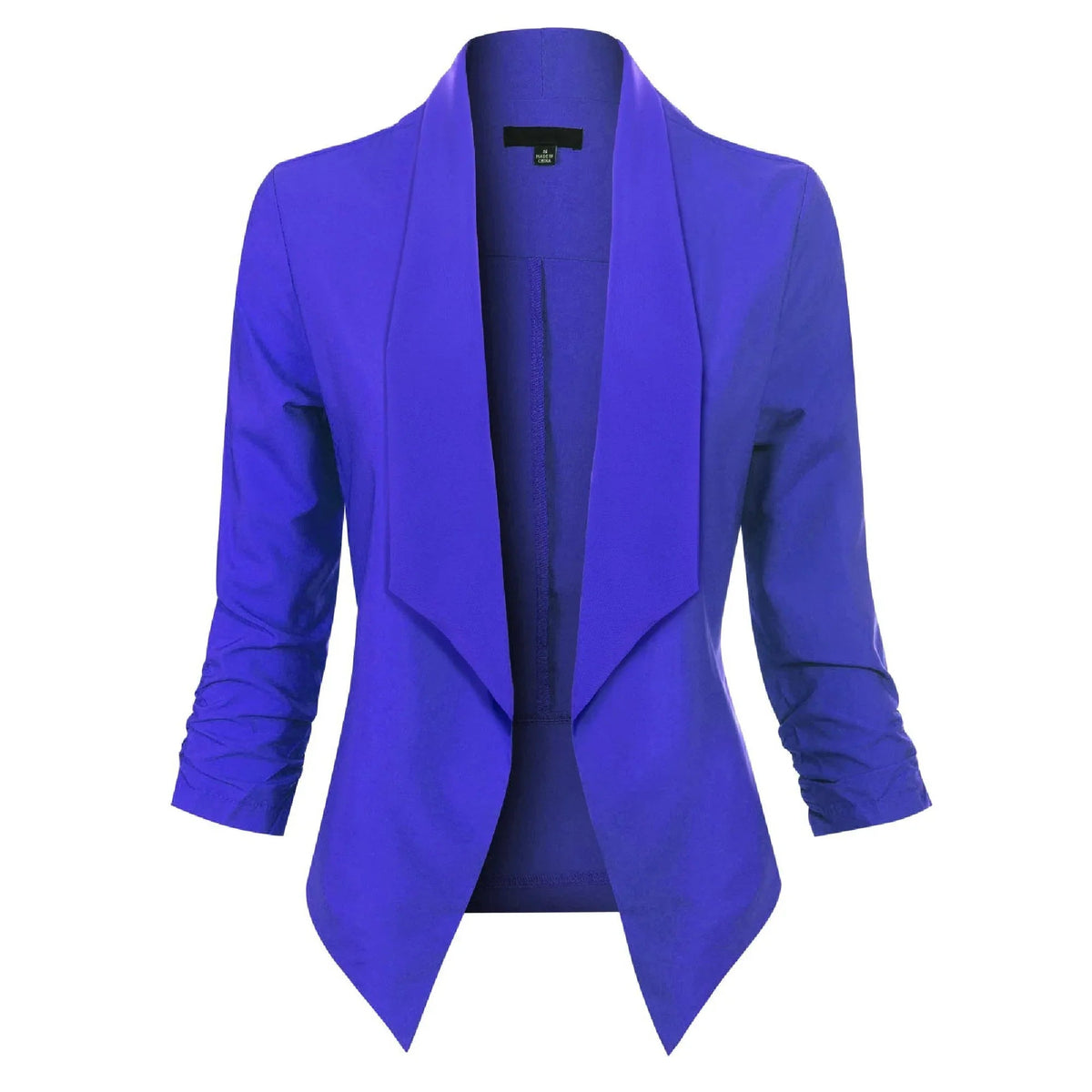 Women's Blazer | Open-Front Draped Long Blazer for Work