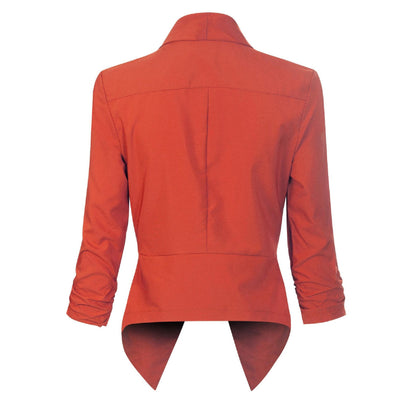 Women's Blazer | Open-Front Draped Long Blazer for Work