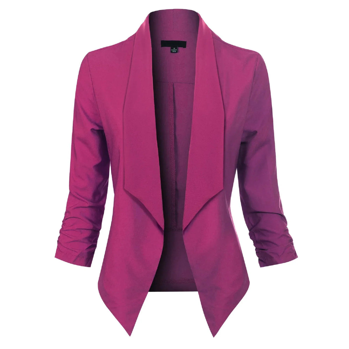 Women's Blazer | Open-Front Draped Long Blazer for Work