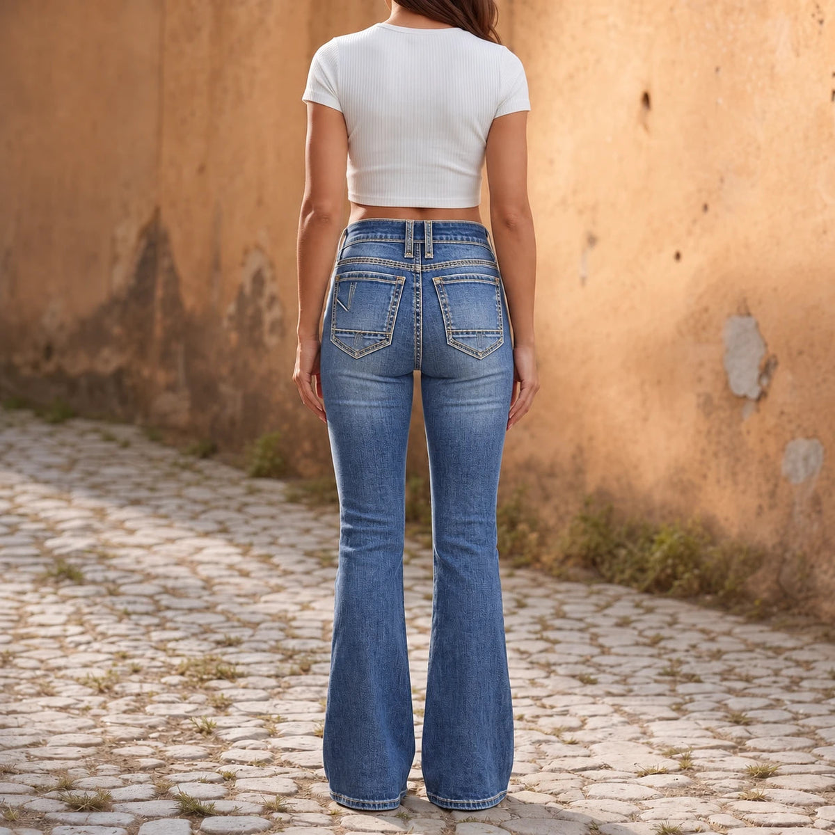 Women's Bootcut Jeans | High-Waisted Double-Button